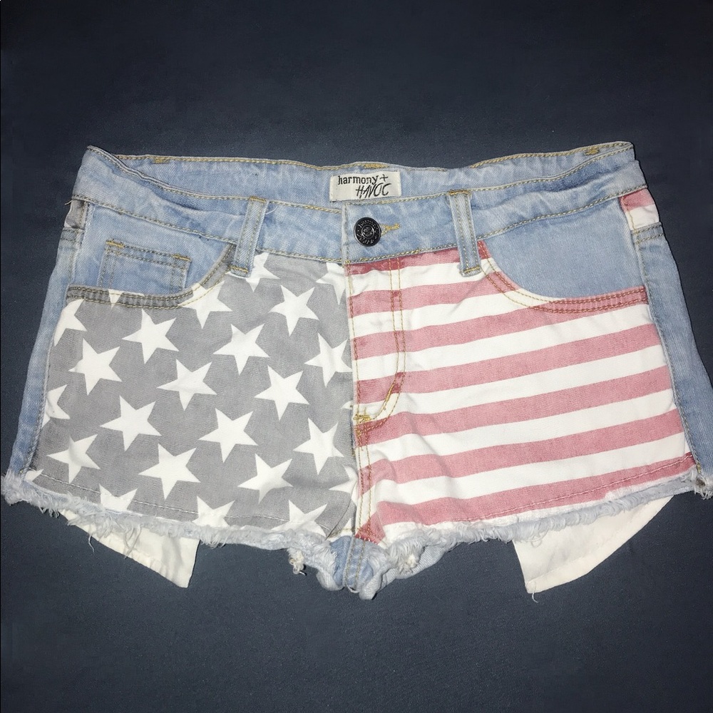 Harmony + Havoc US Flag Denim Shorts